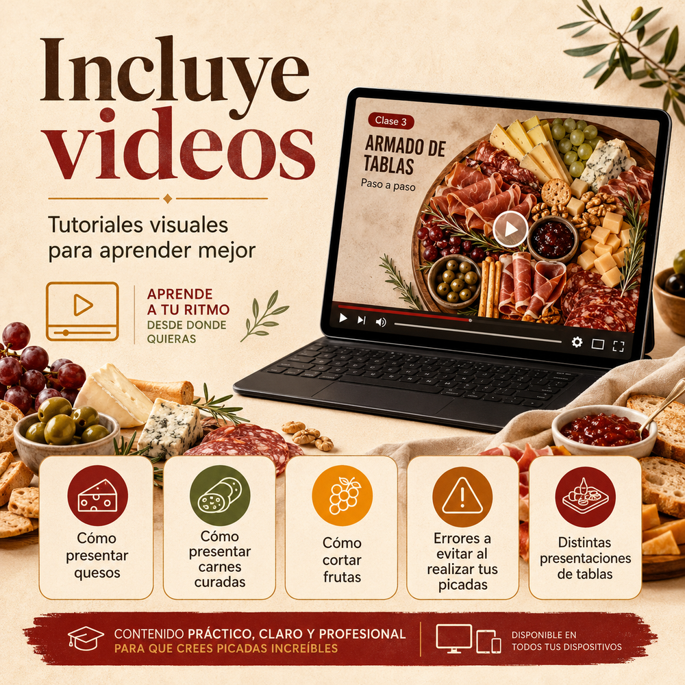 Videos tutoriales de cortes y presentación para Picadas Pro Casa