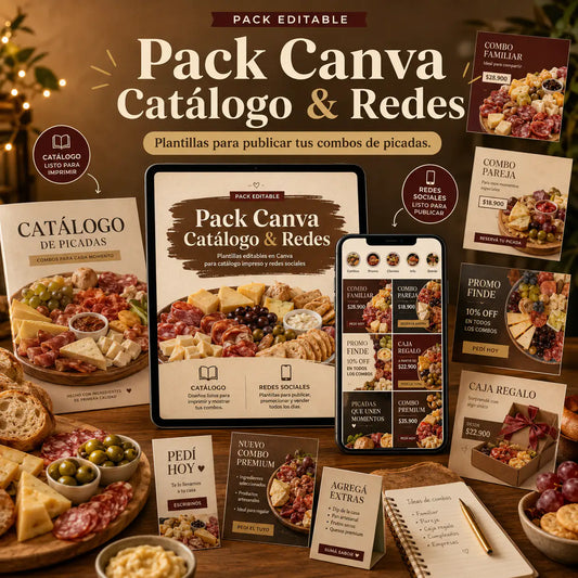 Pack Canva Catálogo & Redes — Plantillas editables para publicar y vender